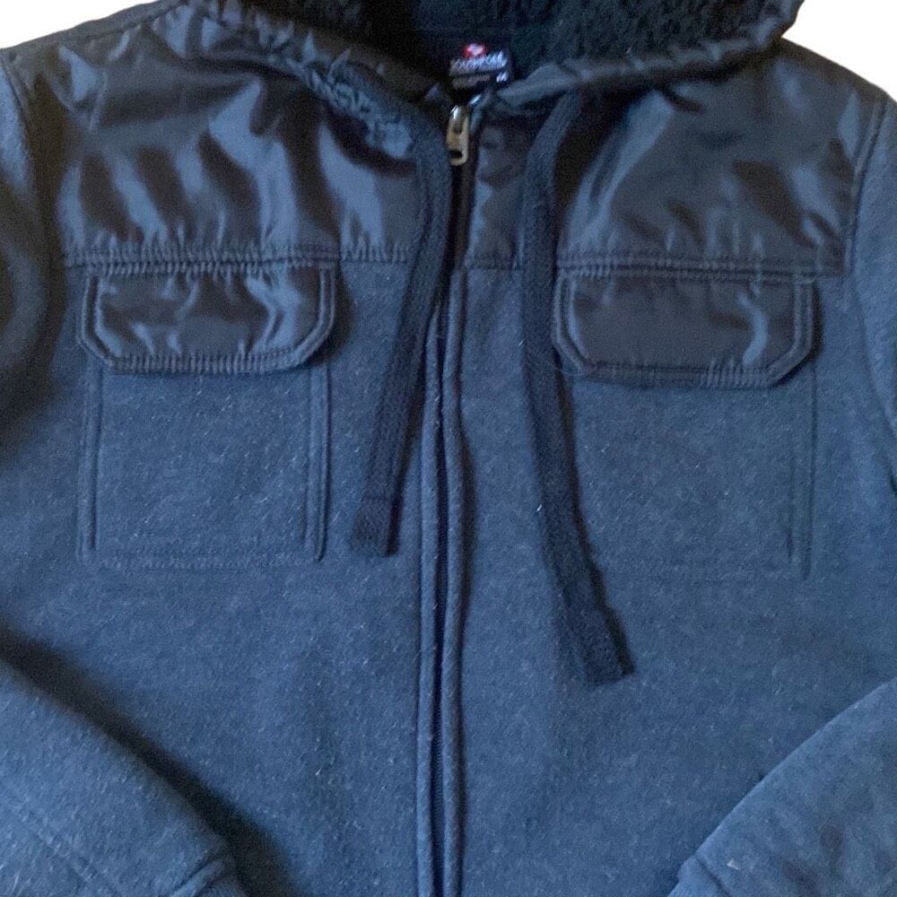 South Pole Hoodie Medium Sweater Jacket Coat Sherpa lined Y2K Adult southpole - Picture 3 of 6